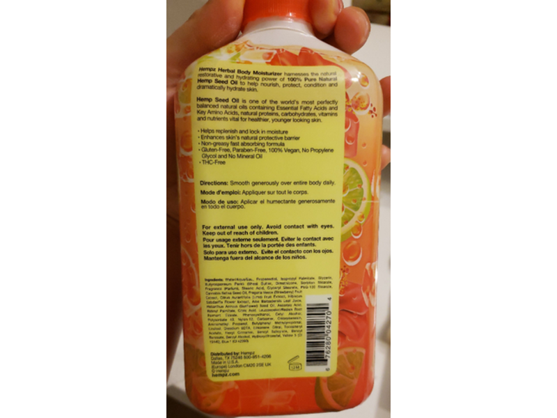 Hempz Strawberry Limeade & Hibiscus Tea Herbal Body Moisturizer, 17 fl oz