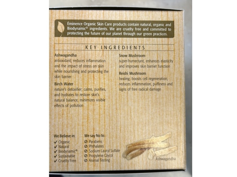 Eminence Organic Skin Care Ultra-Rich Restorative Cream, Ashwagandha, 5 fl oz/150 mL