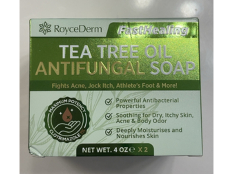 Royce Derm Antifungal Soap, Tea Tree Oil, 4 oz, Pack Of 2