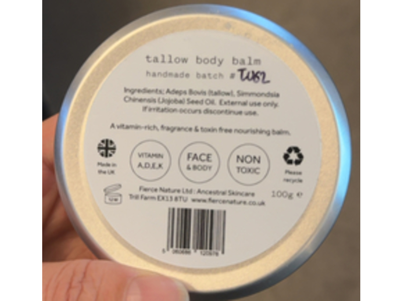 Fierce Nature Nourish Balm, Pure Organic Tallow, 100g