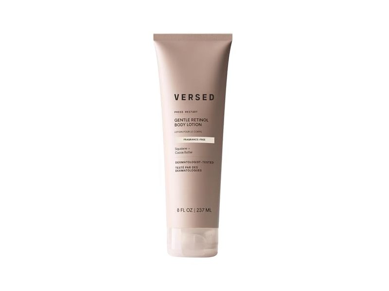 Versed Press Restart Gentle Retinol Body Lotion, Fragrance-Free, Squalane + Cocoa Butter, 8 fl oz/237 mL
