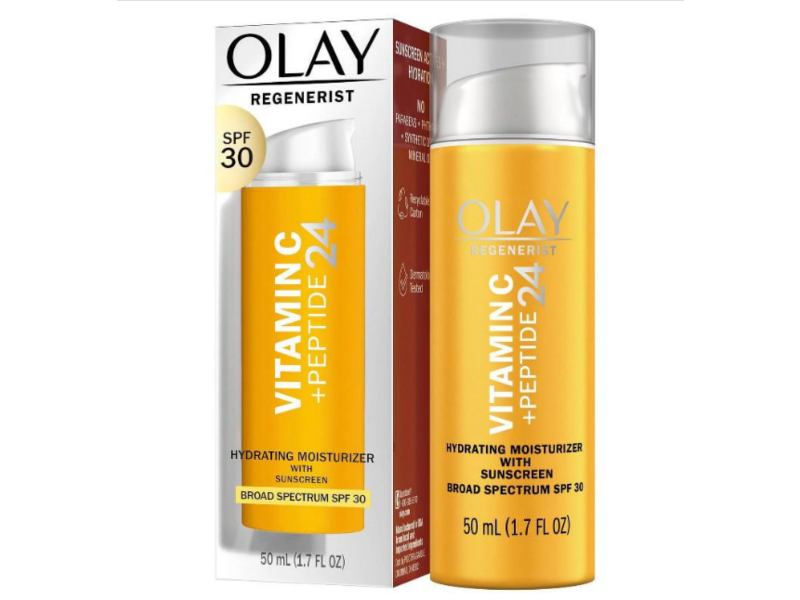 Olay Regenerist Vitamin C + Peptide 24 Hydrating Moisturizer, SPF 30, 1.7 fl oz/50 mL