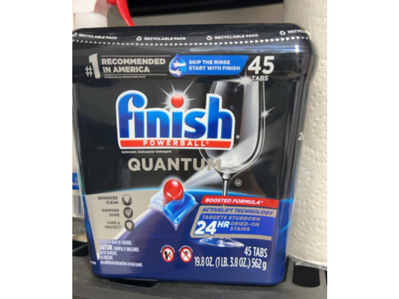 Finish Powerball Quantum Automatic Dishwasher Detergent, 19.8 oz/562 g, 45 Count