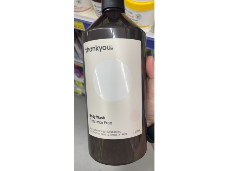 Thankyou Body Wash, Fragrance Free, 1 L