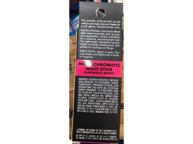 e.l.f. Cosmetics Monochromatic Multi-Stick, Luminous Berry, 0.155 oz/4.4 g