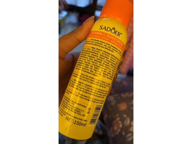 Sadoer Whiten Sunscreen, Vitamin C, SPF 60+ PA+++, 5.3 fl oz/150 mL