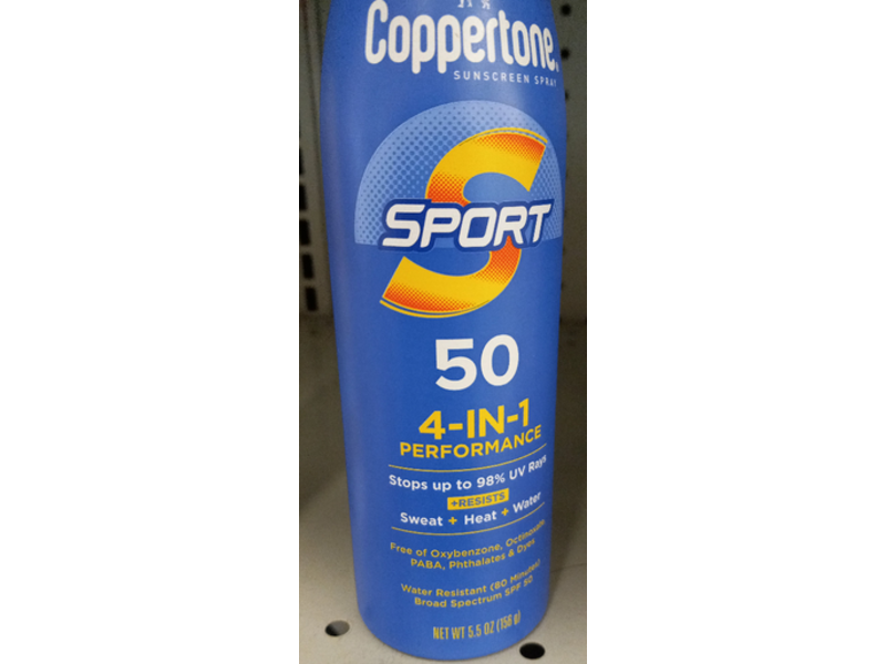 Coppertone Sport 4 - In - 1 Sunscreen Spray, SPF 50, 5.5 oz/156 g