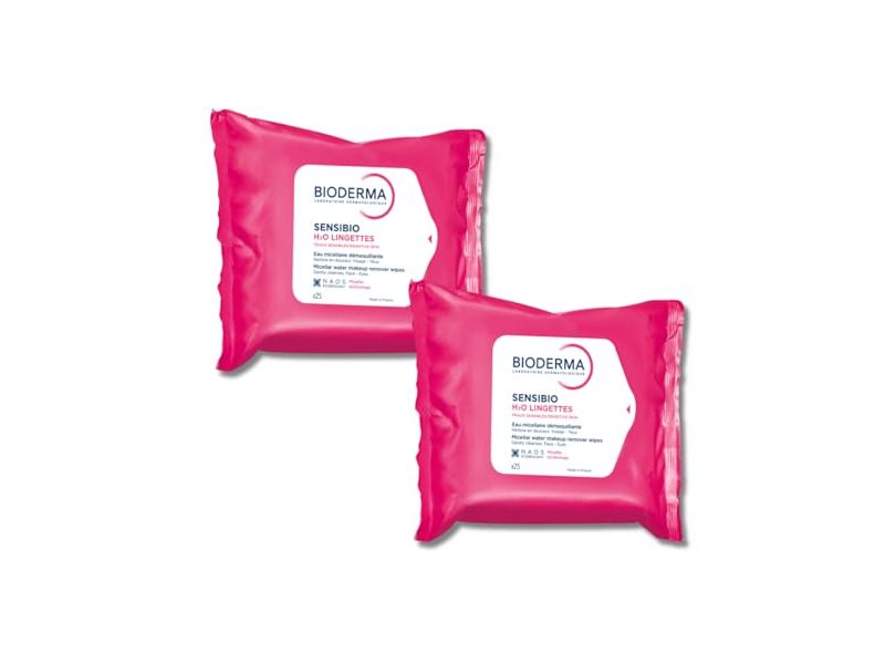 Bioderma Sensibio H2O Wipes, 25 Count, Pack Of 2