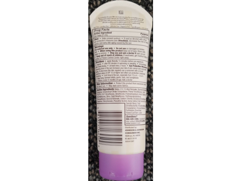 Aveeno Baby Continuous Protection Sunscreen, Zinc Oxide, SPF 50, 3.0 fl oz/88 mL