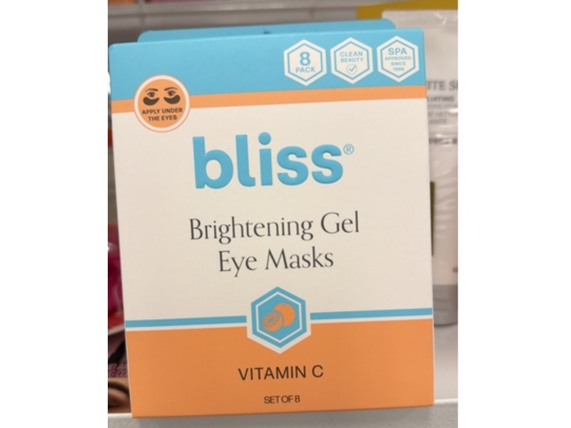 Bliss Brightening Gel Eye Masks, Vitamin C, Pack Of 8