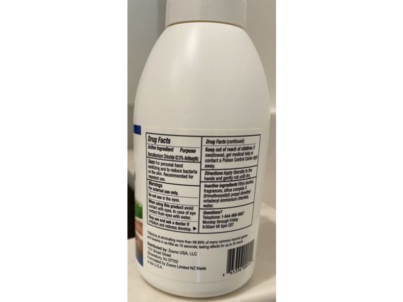 Zoono Hand Sanitizer, 16.9 fl oz/500 mL