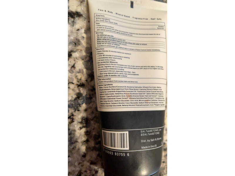 Salt & Stone Natural Mineral Sunscreen Lotion, SPF 30, 3 fl oz/ 88 mL