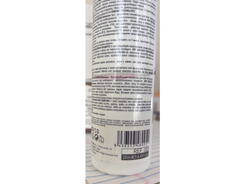 Simone Trichology ATP Oxygen Equilibrium Shampoo, pH 5.4