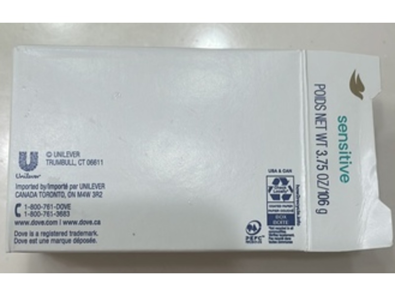 Dove Moisturizing Cream Beauty Bar, Sensitive, 3.75 oz/106 g