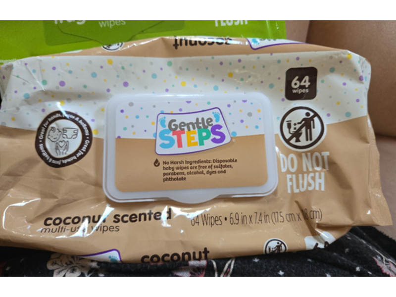 Gentle Steps Multi - Use Baby Wipes, Coconut Scented, 64 Count