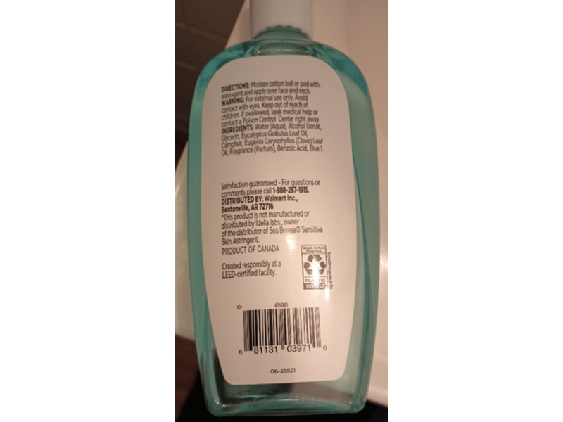 Equate Beauty Astringent Cleanse, Deep Cleaning, 10 fl oz/296 mL