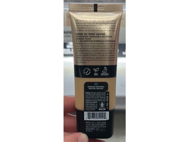 e.l.f. Soft Glam Satin Foundation, 32 Medium Neutral, 1 fl oz/30 mL