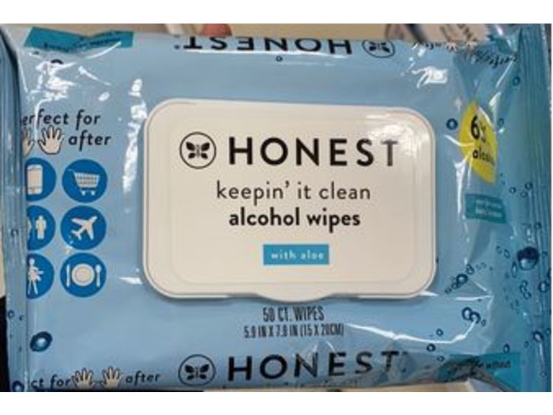 The Honest Company Alcohol Wipes, 50 Counts
