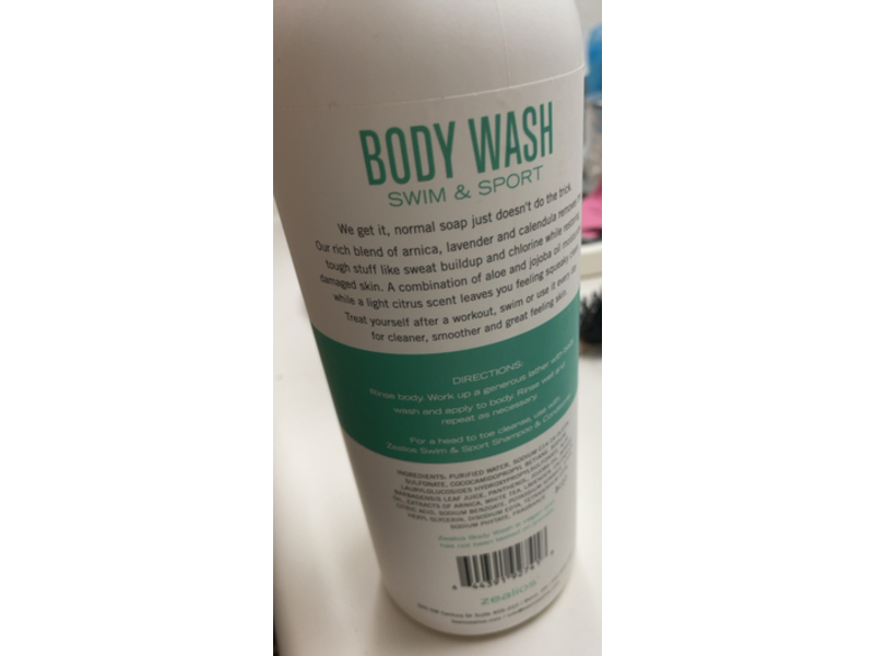 Zealios Swim & Sport Body Wash, Jojoba & Borage Oils, 32 fl oz/946 mL