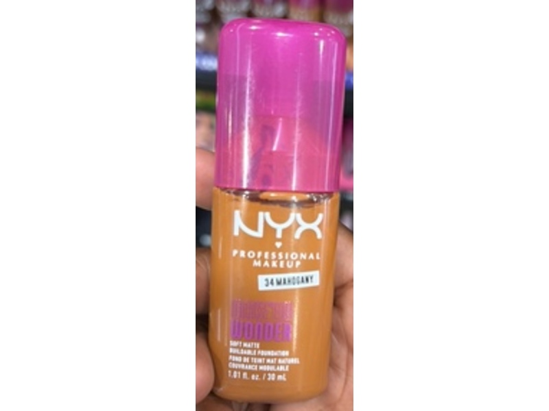 Nyx Professional Makeup Make 'Em Wonder Soft Matte Buildable Foundation, Mahogany, 1.01 fl oz/30 mL