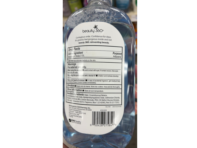 Beauty 360 Antibacterial Foaming Hand Soap Refill, Spring Water, 32 fl oz/946 mL