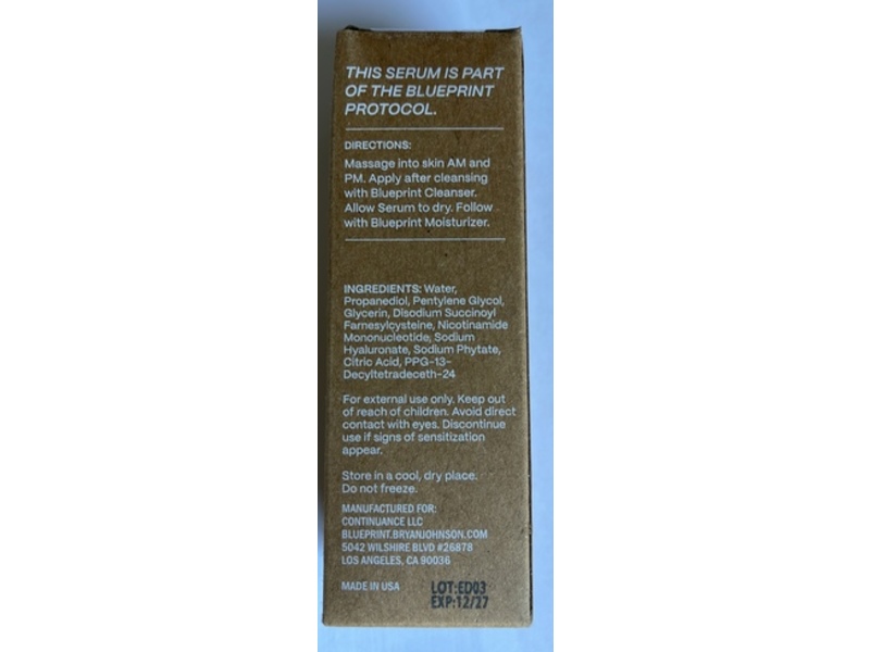 Blueprint Firmness + Reactivity Serum, Sfc + Nmn, 1 oz/30 mL