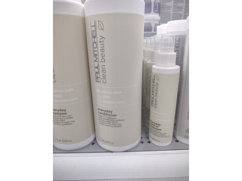 Paul Mitchell Clean Beauty Everyday Conditioner, Ultra-Rich Formula, Improves Elasticity, For All Hair Types, 33.8 fl. oz.