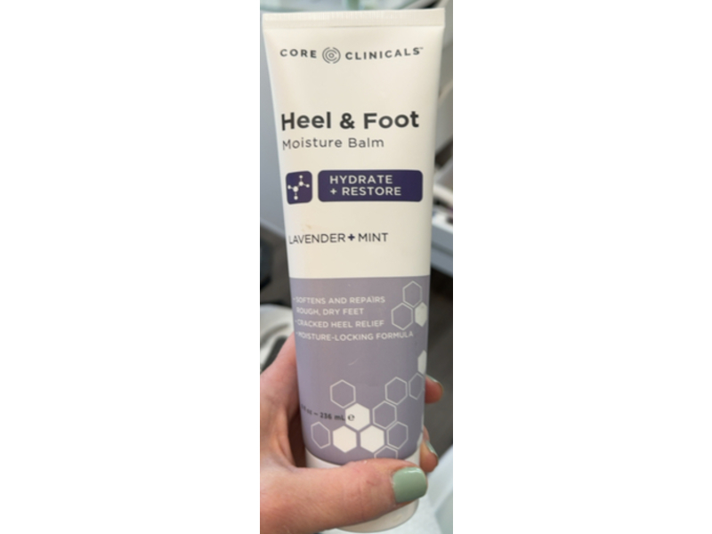 Core Clinicals, Heel & Foot Moisture Balm, Lavender + Mint, 8 fl oz/236 mL