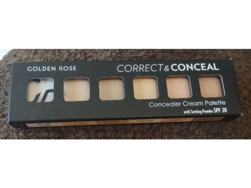 Golden Rose Correct & Conceal Concealer Cream Palette, SPF 20, 01