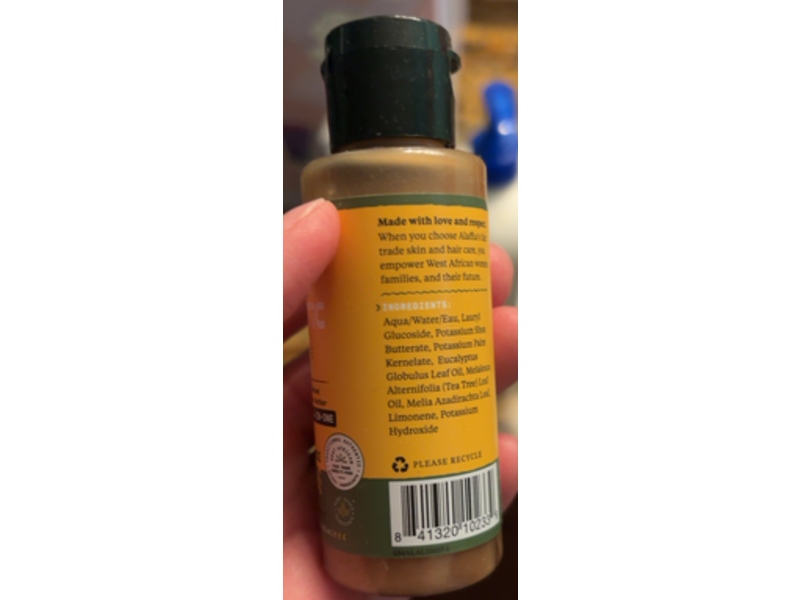 Alaffia Authentic African Black Soap, Eucalyptus Tree Tea, 2 fl oz/59 mL