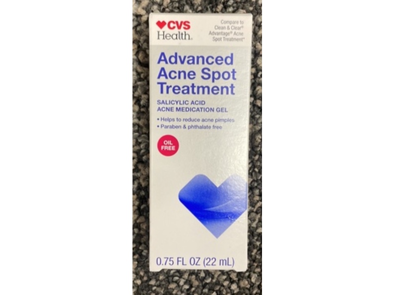CVS Health Advanced Acne Spot Treatment Gel, Salicylic Acid, 0.75 fl oz/22 mL