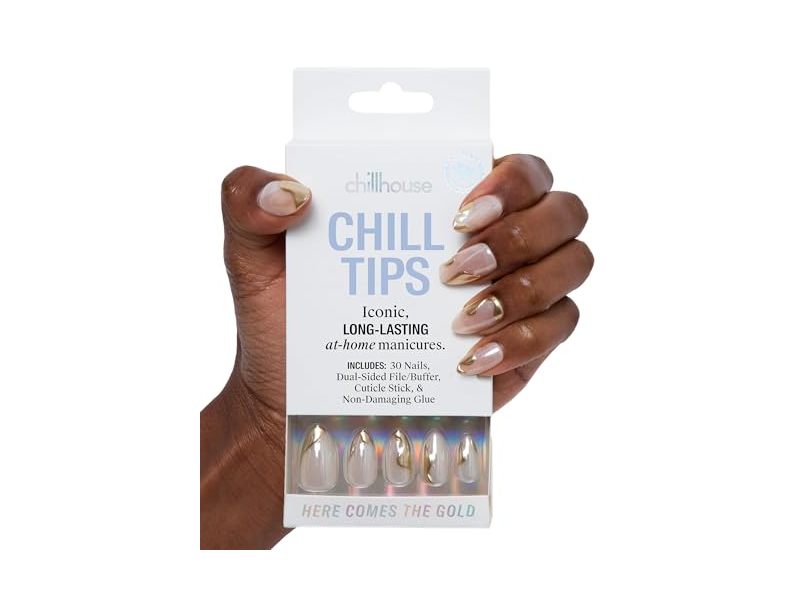 Chillhouse Chill Tips Long-Lasting Nail Art Manicures, Here Comes The Gold