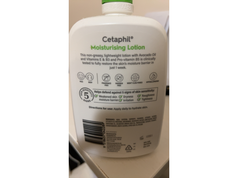 Cetaphil Moisturising Lotion, Avocado Oil + Vitamin E & B3 & Pro-Vitamin B5, 1L