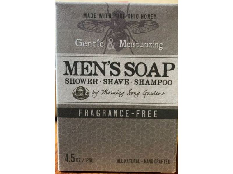 Morning Song Gardens Men's Soap, Gentle & Moisturizing, Fragrance-Free, 4.5 oz/126 g