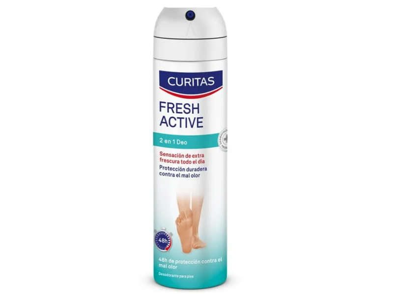 Curitas Fresh Active 2 in 1 Deodorant Spray, 150 mL