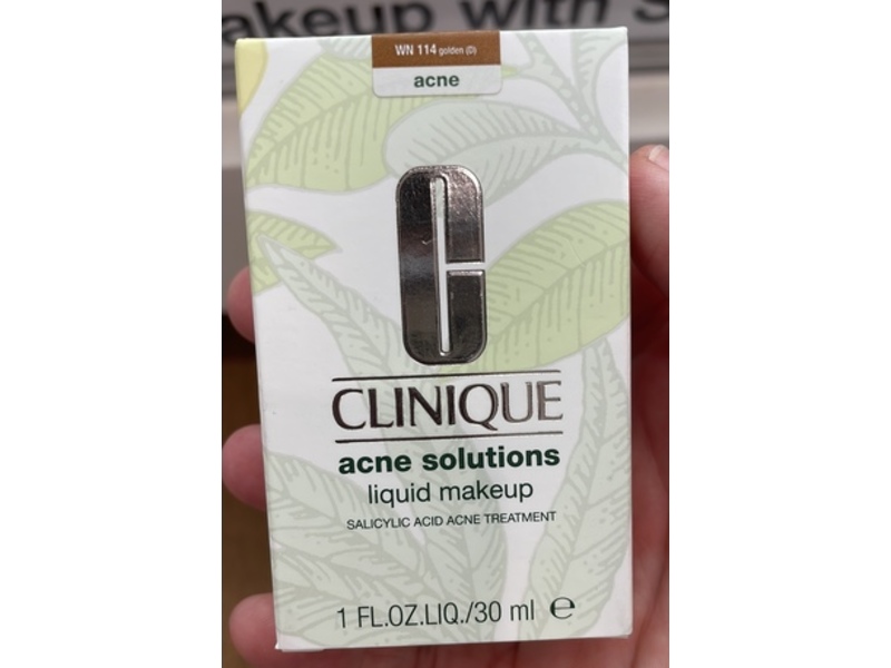 Clinique Acne Solutions Liquid Foundation,WN 114 Golden, 1.0 fl oz/30 mL