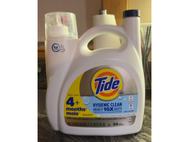 Tide Hygienic Clean Laundry Detergent, Free/Nature, 94 Loads, 132 fl oz/3.9 L