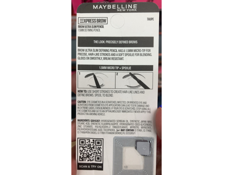 Maybelline New York Brow Ultra Slim Pencil, Taupe, 0.0003 oz/90 g