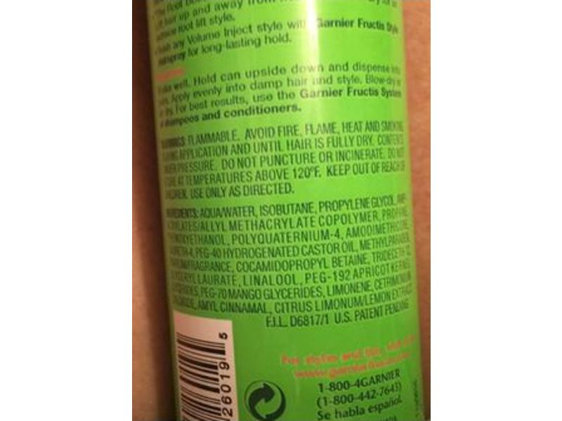 Garnier Fructis Style Volume Inject Mousse, Ultra Strong, 6.8 oz/192 g