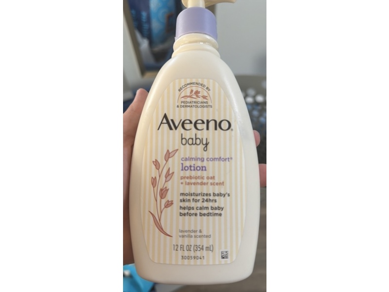 Aveeno Baby Calming Comfort Lotion, Probiotic Oat + Lavender, 12 fl oz/354 mL