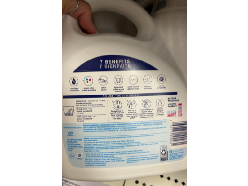 Downy Ultra Fabric Conditioner, Free & Gentle, 190 Loads, 140 fl oz/4.16 L