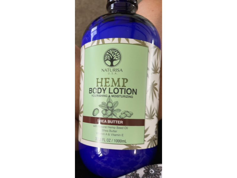 Naturisa Hemp Body Lotion, Shea Butter, 33.8 fl oz/1000 mL