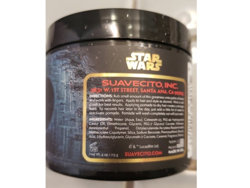 Suavecito Stormtroopers Star Wars Firme (Strong) Hold Pomade, Dark Side, 4 oz/113 g