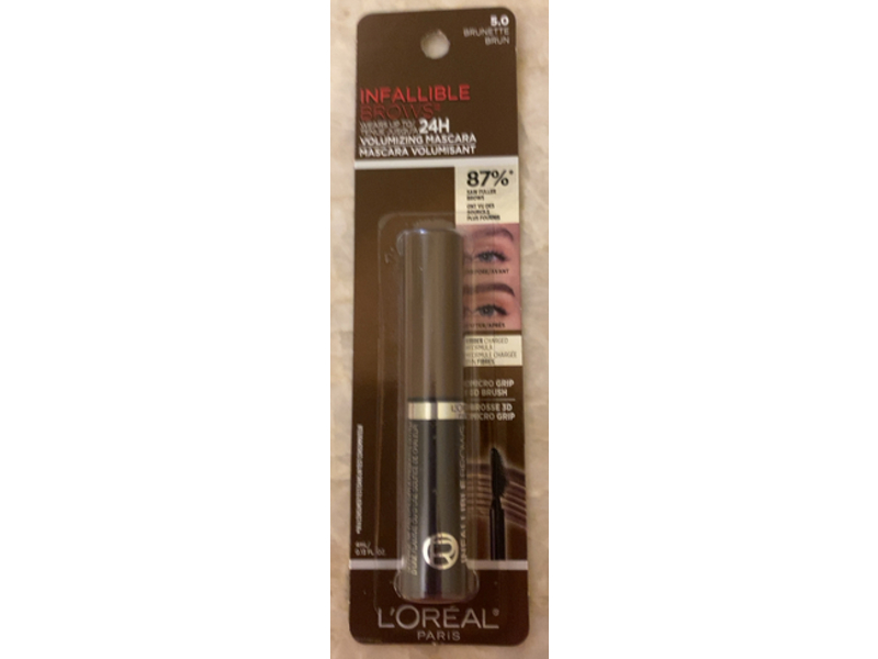L’Oréal Paris Infallible Brow Volumizing Mascara, Long , 5 Brunette, 0.13 fl oz/4 mL