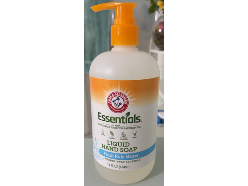 Arm & Hammer Essentials Liquid Hand Soap, Fresh Rain Water, 14 fl oz/414 mL