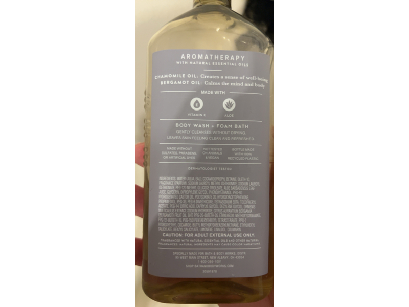 Bath Body Works Aromatherapy Foam Wash Sleep, Black Chamomile, 10 fl oz/295 mL