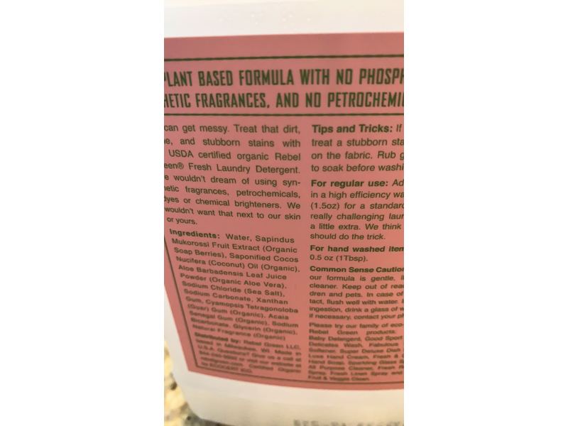 Rebel Green Fresh Laundry Detergent, Pink Lilac, 64 Loads, 64 fl oz