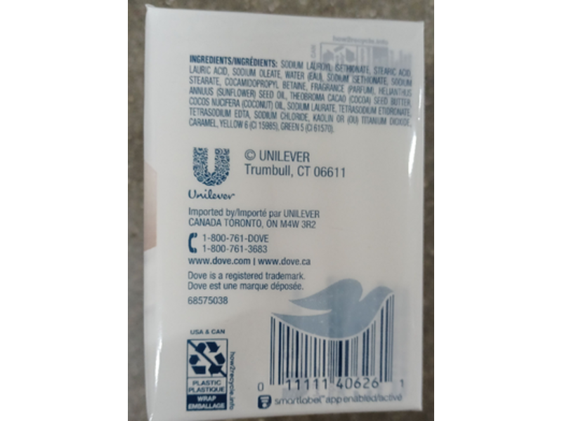 Dove Restoring Bar Soap, Coconut & Cocoa Butter, 9.52 oz/270 g, Pack Of 3