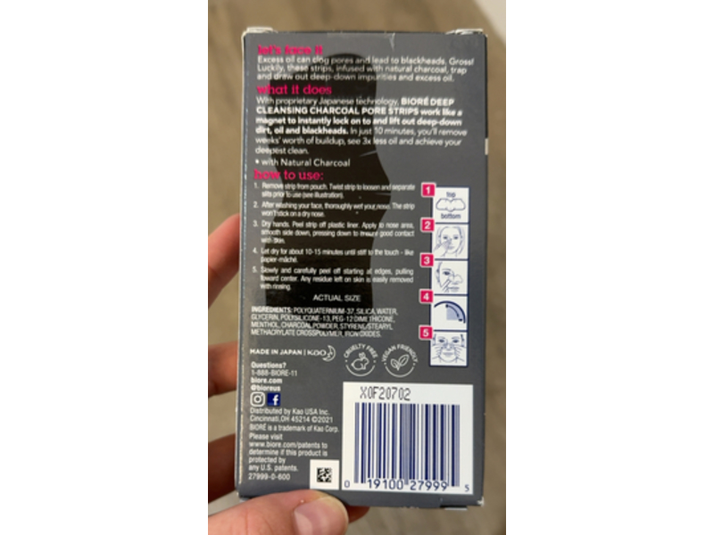 Biore Deep Cleansing Pore Strips, Charcoal, 20 Count