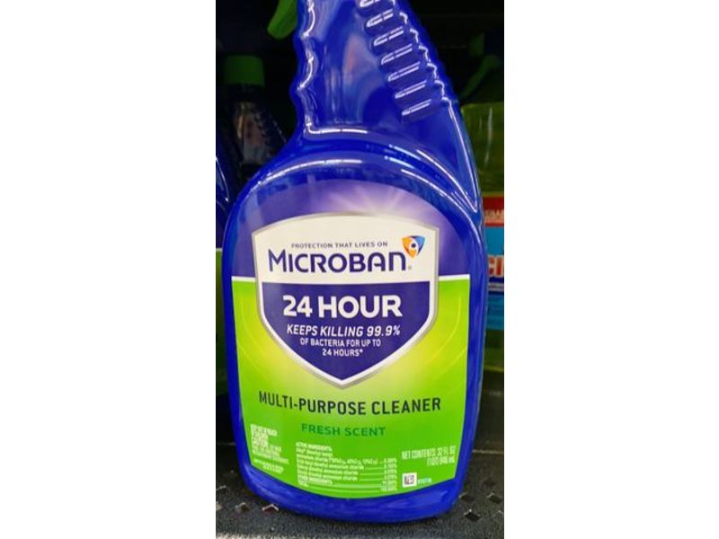 Microban 24 Hour Multi-Purpose Cleaner, Fresh Scent, 32 fl oz/946 mL, Pack Of 2